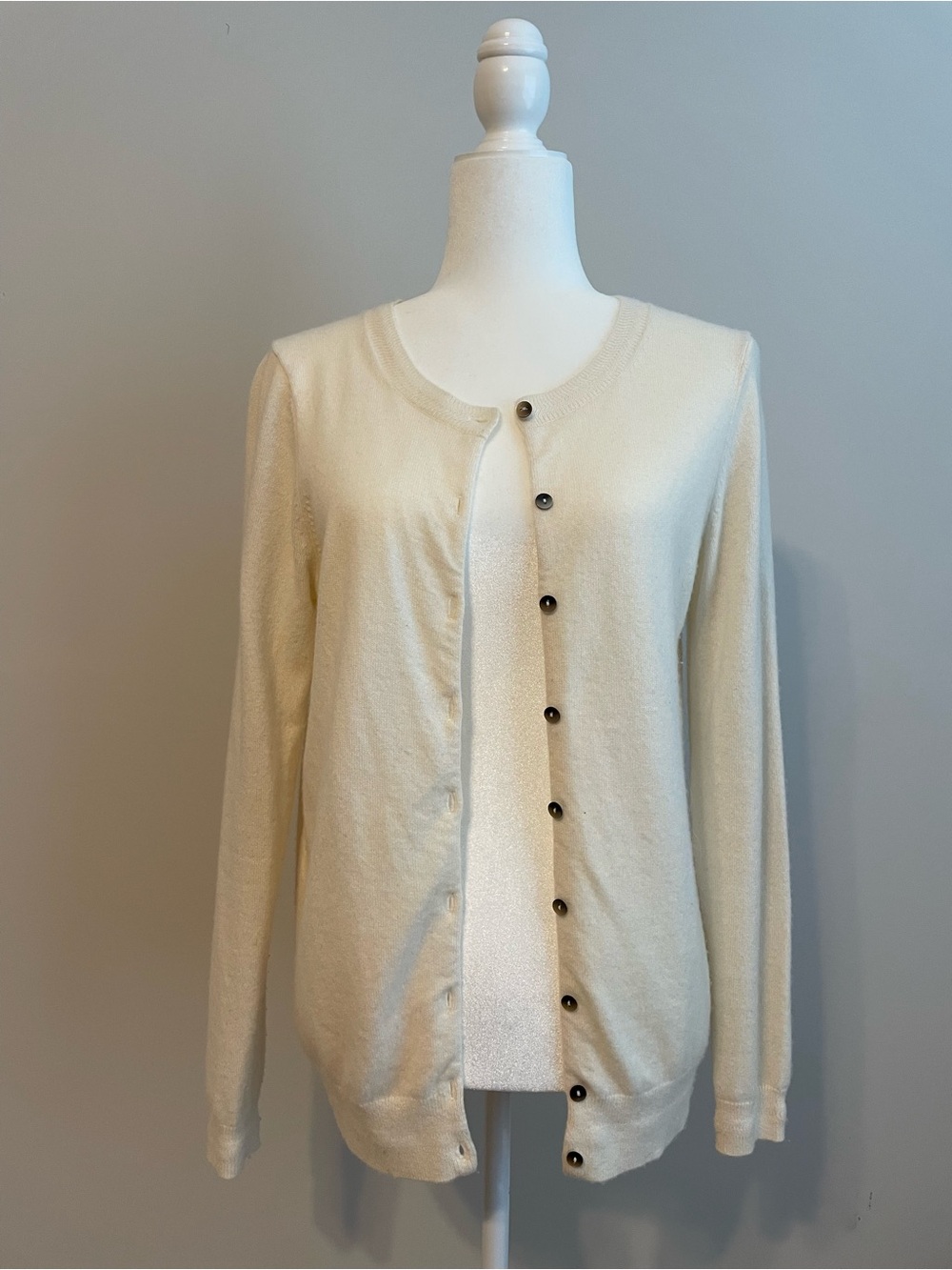 Boden Cream Cashmere Button-Front Women's Cardigan